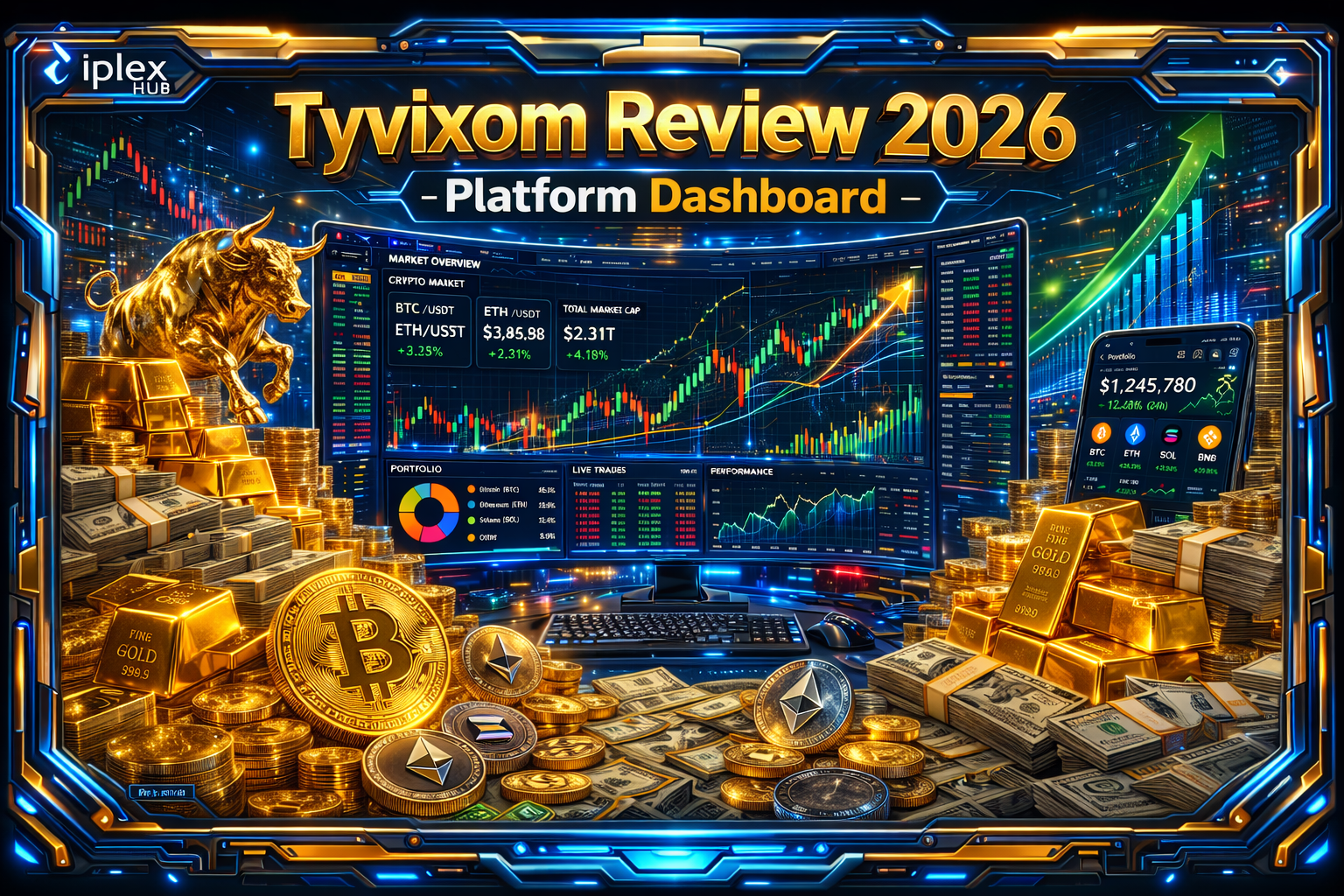 Frame Iplex Hub Review 2026 - Neural AI Trading Platform Dashboard with crypto market data